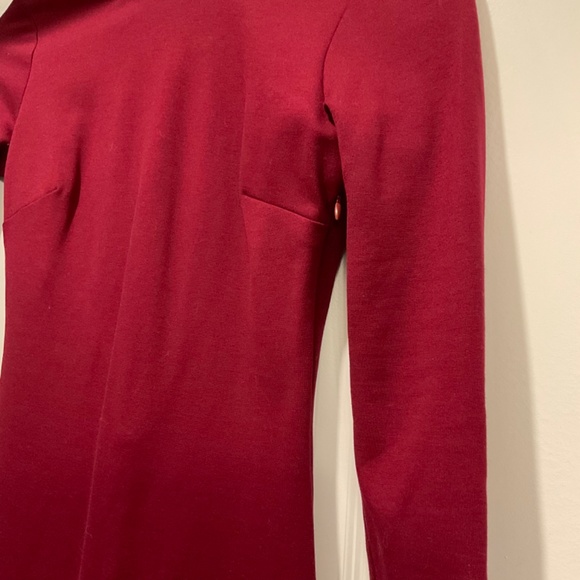 Long sleeved Maroon body on midi dress with wired low back - Picture 3 of 4